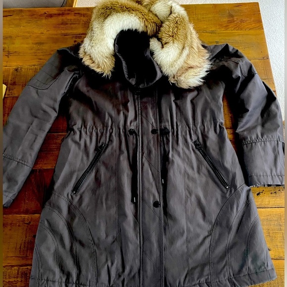 Laundry By Shelli Segal Jackets & Blazers - Laundry Gray Winter Coat with Faux Fur Hood, Large